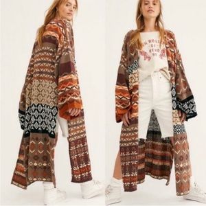 FREE PEOPLE Landmark Cardigan Size Large land mark Boho oversize